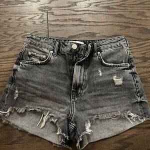 Zara black jean shorts high rise